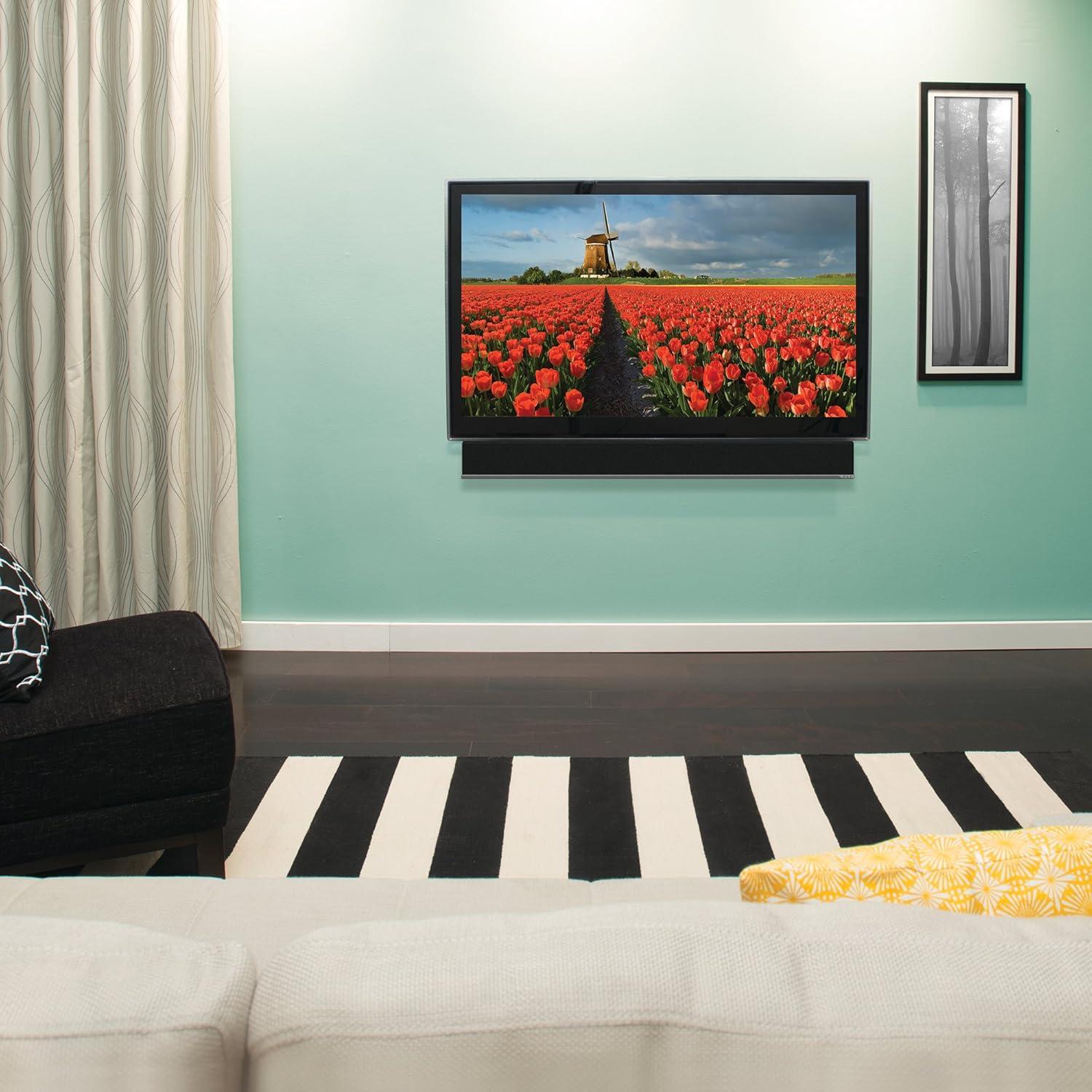 imageSanus Soundbar Mount for Most Soundbars up to 15 lbs  Features Simple Install and ToolFree Adjustments  Compatible with Most TVs and Mounts  SOASBM1