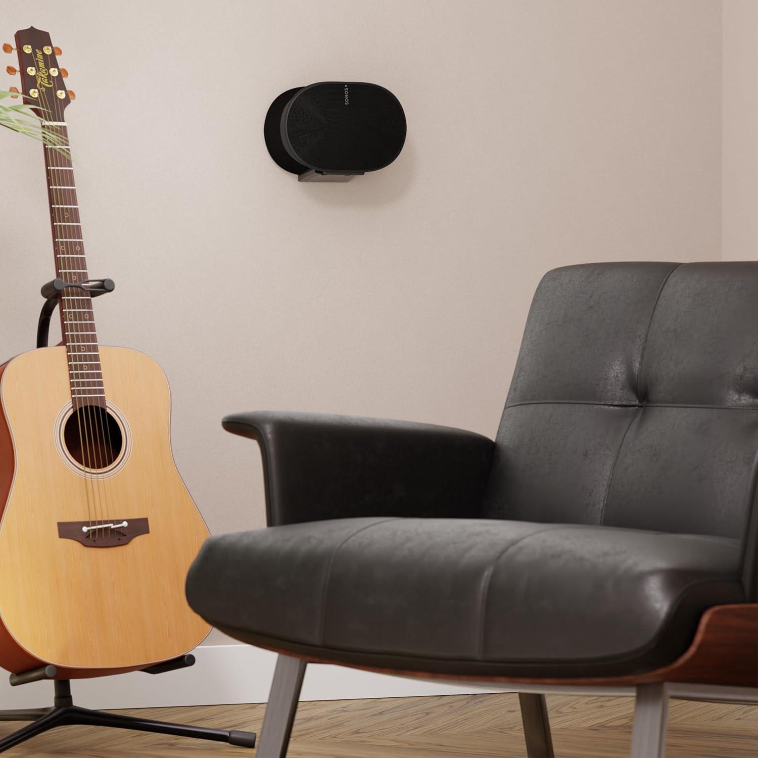 imageSanus Speaker Mount for Sonos Era 300  Low Profile Wall Mount with Easy 3Step Install ampamp Included Hardware  Single WhiteBlack Single