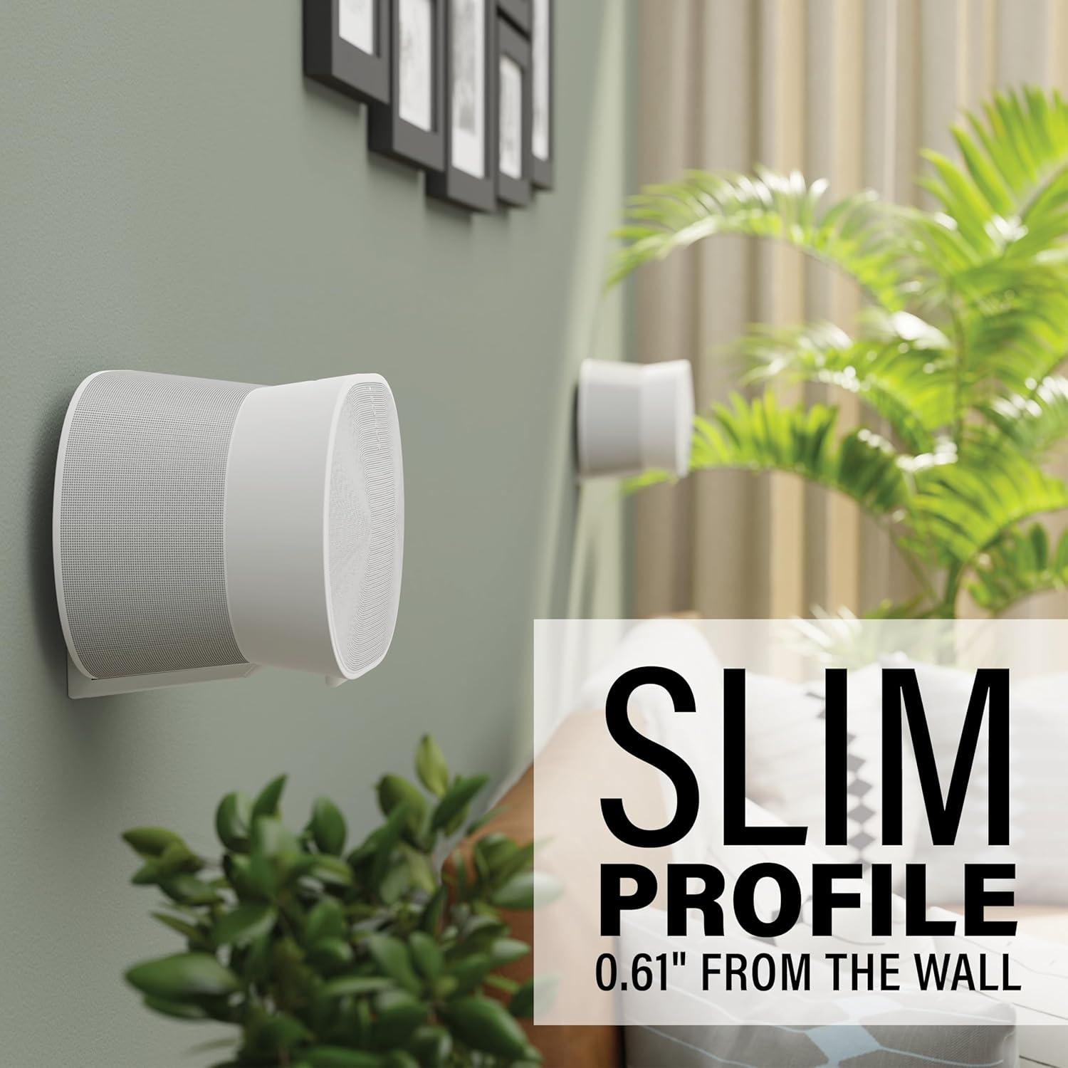 imageSanus Speaker Mount for Sonos Era 300  Low Profile Wall Mount with Easy 3Step Install ampamp Included Hardware  Single WhiteWhite Pair