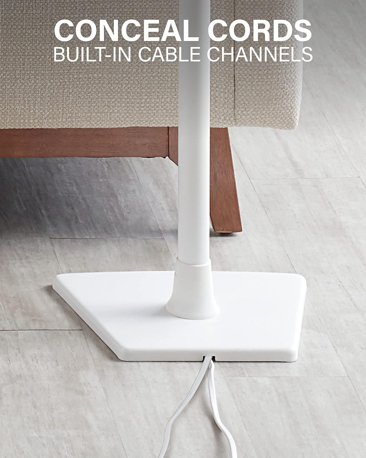 imageSanus Speaker Stands Pair for Sonos One One SL ampamp Play1  Premium Fixed Height Speaker Stand wBuiltin Cable Management Channels ampamp Easy 3Step Install  White PairWhite Stands  Pair