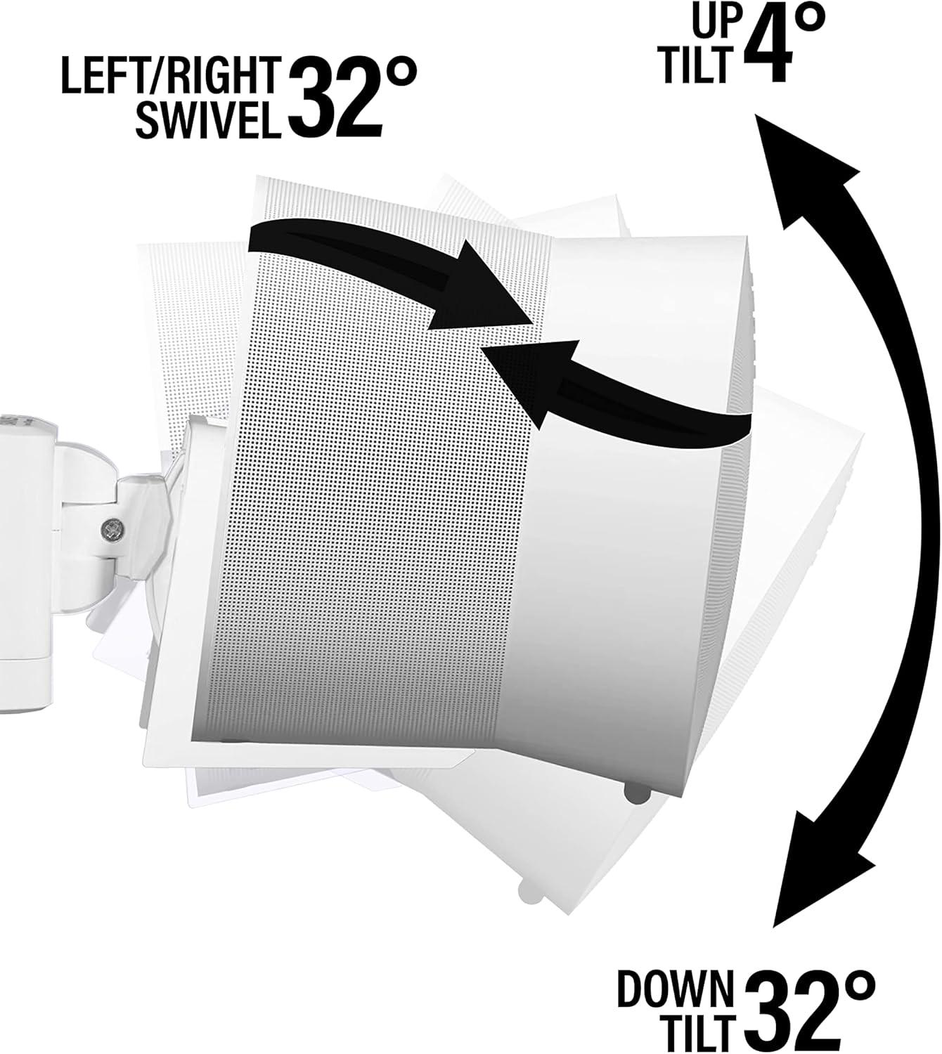 imageSanus Speaker Wall Mount for Sonos Era 300  Swivel ampamp Tilt Speaker Mount with Easy 15Minute Install  White 2PackWhite