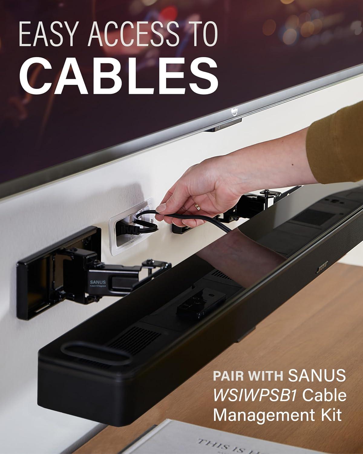 imageSanus Universal Extendable Soundbar Wall Mount  Compatible with Most Soundbars Under TV Speaker Mounts for an Easy ampamp Secure Installation of Your Soundbar