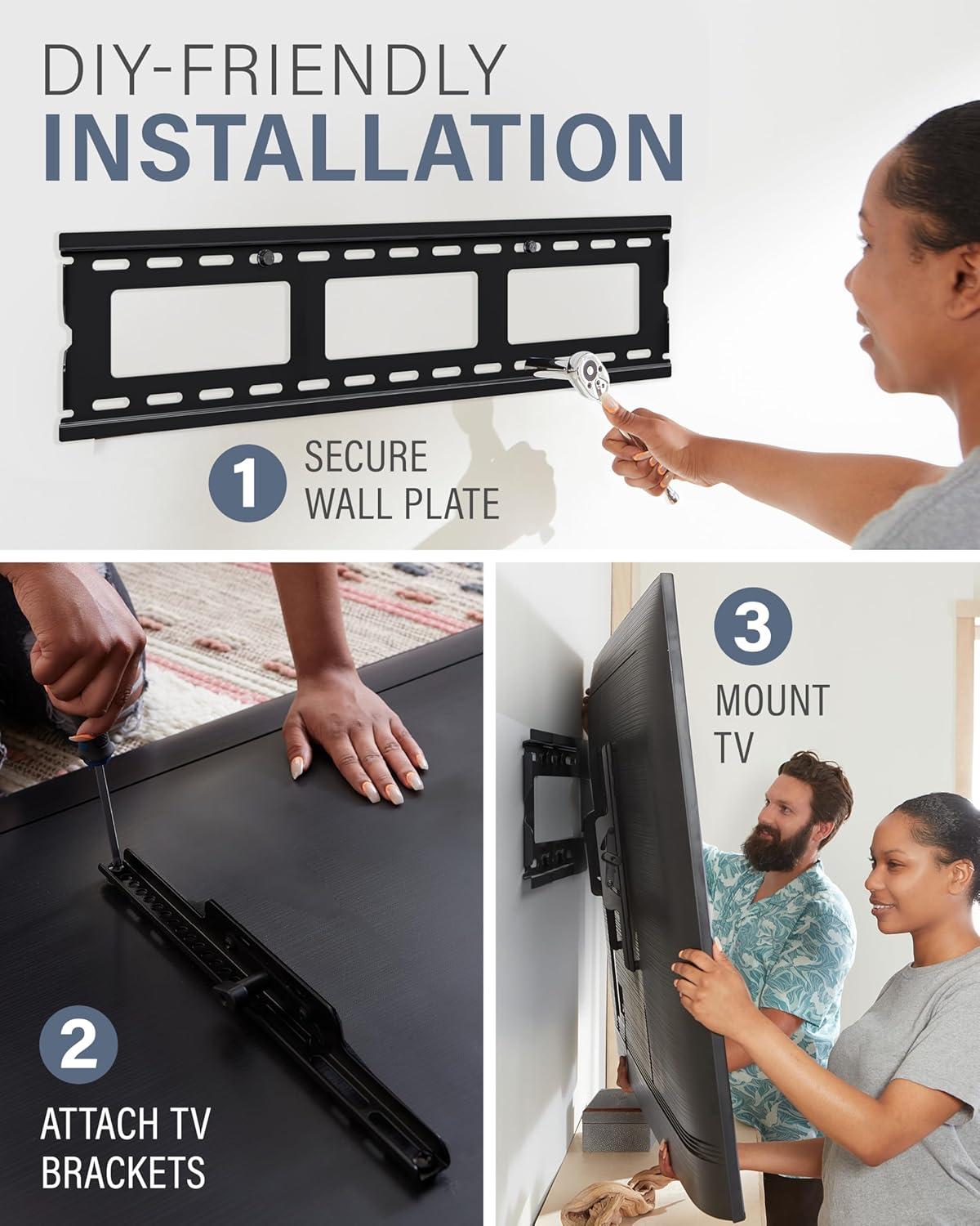 imageSanus Universal Low Profile Tilt TV Wall Mount for 37quot  80quot LED LCD ampamp Plasma TVs Eliminates Glare with 10 of Tilt ampamp PostInstall Adjustments  3 Step Install  Safety Certified  MLT14B1