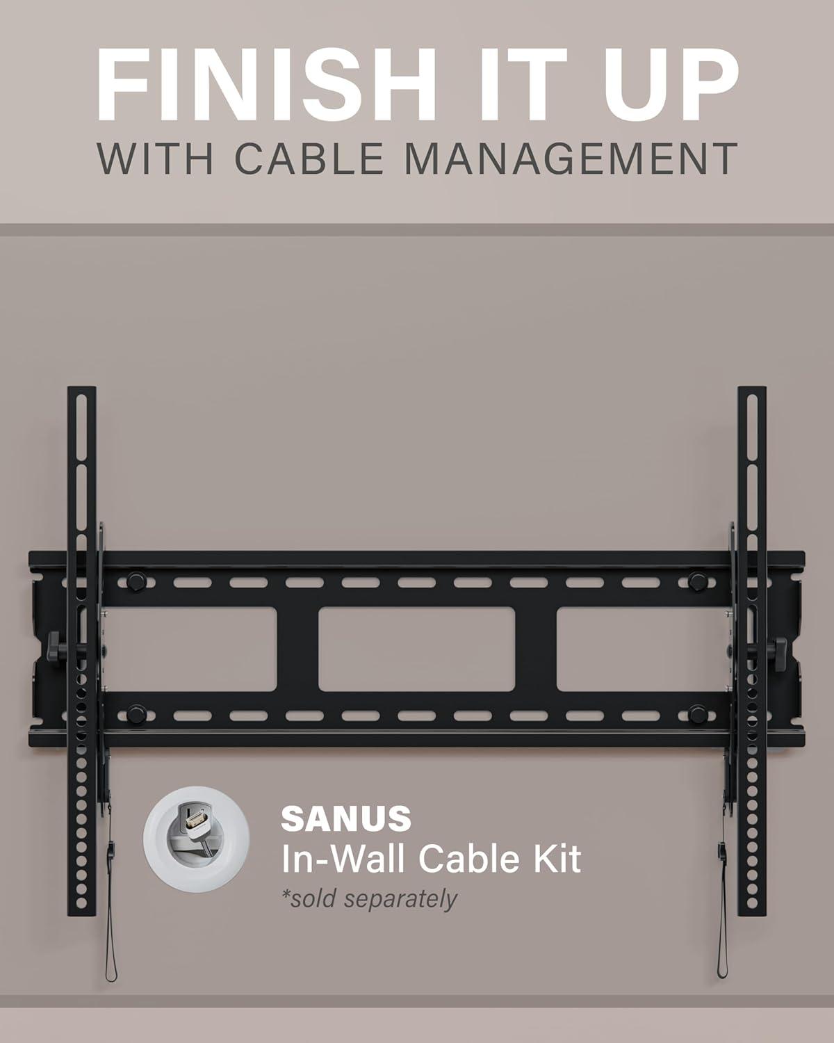 imageSanus Universal Low Profile Tilt TV Wall Mount for 37quot  80quot LED LCD ampamp Plasma TVs Eliminates Glare with 10 of Tilt ampamp PostInstall Adjustments  3 Step Install  Safety Certified  MLT14B1