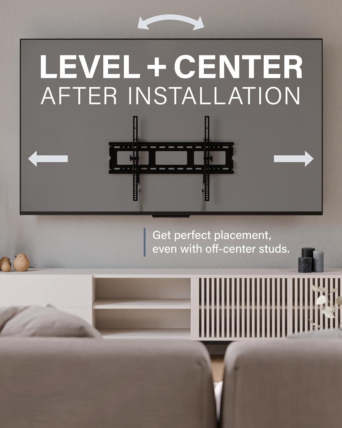 imageSanus Universal Low Profile Tilt TV Wall Mount for 37quot  80quot LED LCD ampamp Plasma TVs Eliminates Glare with 10 of Tilt ampamp PostInstall Adjustments  3 Step Install  Safety Certified  MLT14B1