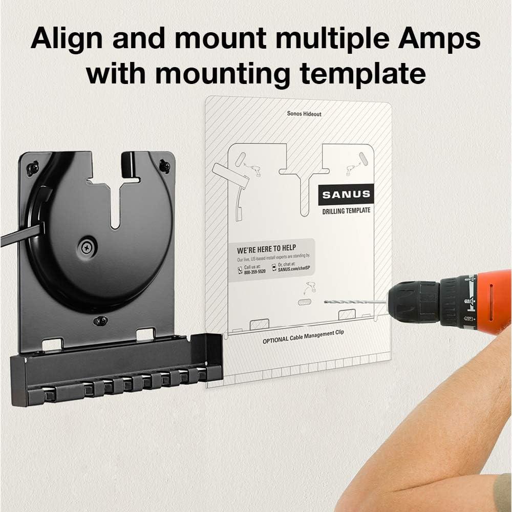 imageSanus Wall Mount for Sonos Amp  Slim Black Design with Lockable Latch for Security  Low Profile Bracket Design Mounts in Any Orientation  Builtin Cable Management ampamp Easy 15Minute Install 