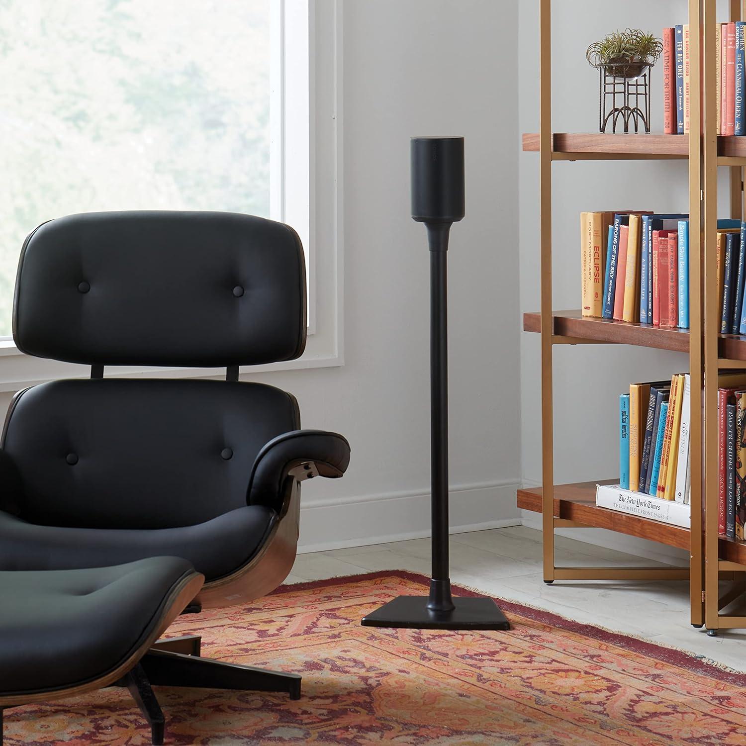 imageSanus Wireless Speaker Stand for Sonos Era 100  Pair Black  Perfect Stand Setup for Easy and Secure Mounting of New Sonos Era 100 Speakers  OSSE12B2Black Pair