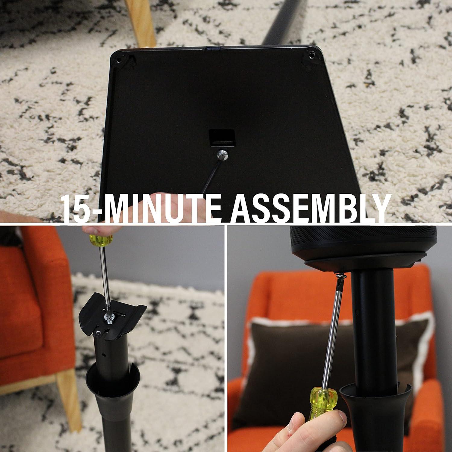 imageSanus Wireless Speaker Stand for Sonos Era 100  Pair Black  Perfect Stand Setup for Easy and Secure Mounting of New Sonos Era 100 Speakers  OSSE12B2Black Single