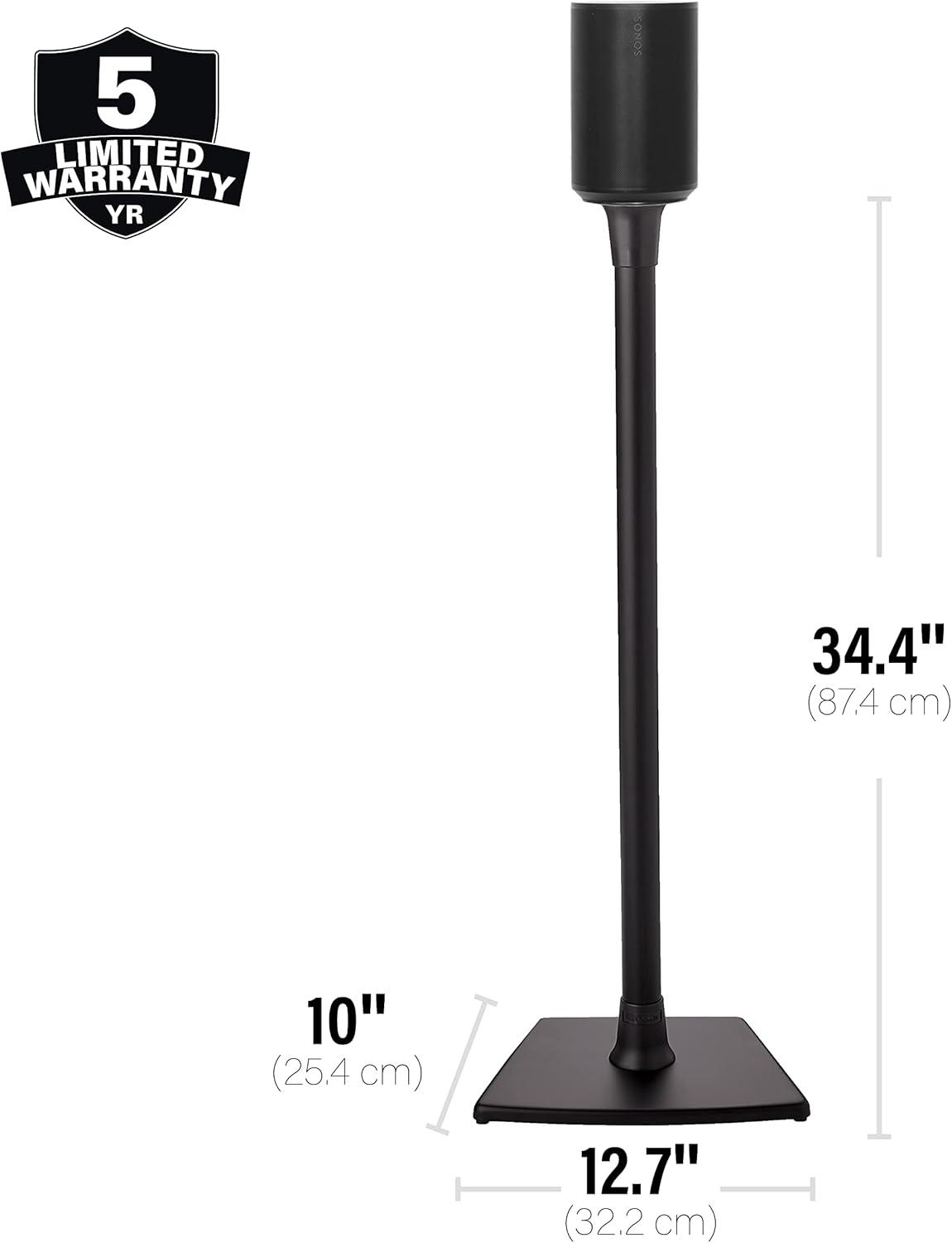 imageSanus Wireless Speaker Stand for Sonos Era 100  Pair Black  Perfect Stand Setup for Easy and Secure Mounting of New Sonos Era 100 Speakers  OSSE12B2Black Single