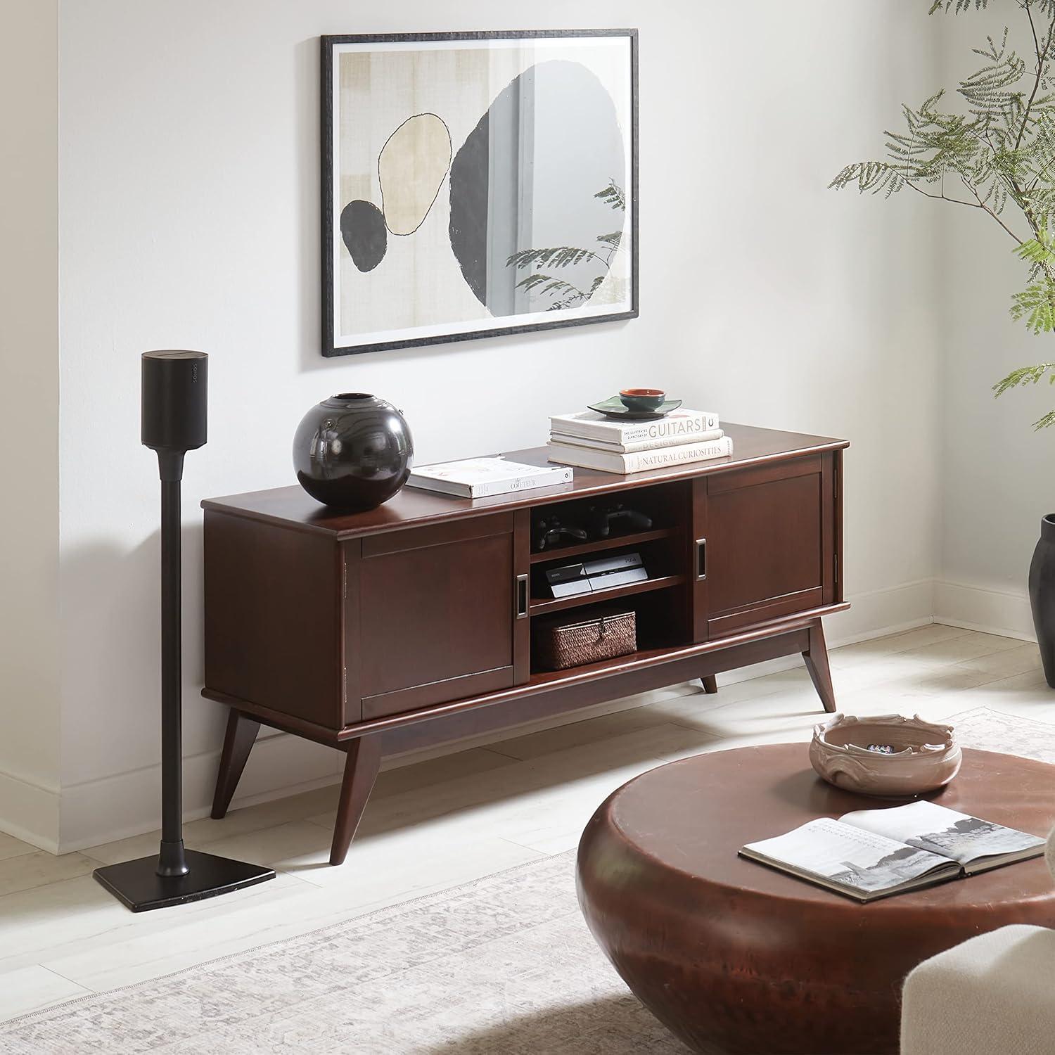imageSanus Wireless Speaker Stand for Sonos Era 100  Pair Black  Perfect Stand Setup for Easy and Secure Mounting of New Sonos Era 100 Speakers  OSSE12B2Black Single