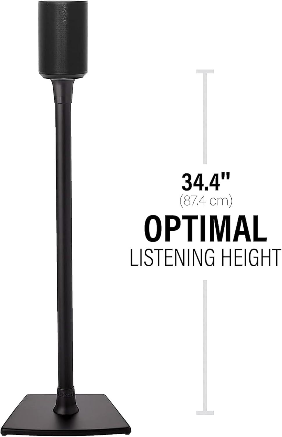 imageSanus Wireless Speaker Stand for Sonos Era 100  Pair Black  Perfect Stand Setup for Easy and Secure Mounting of New Sonos Era 100 Speakers  OSSE12B2Black Pair