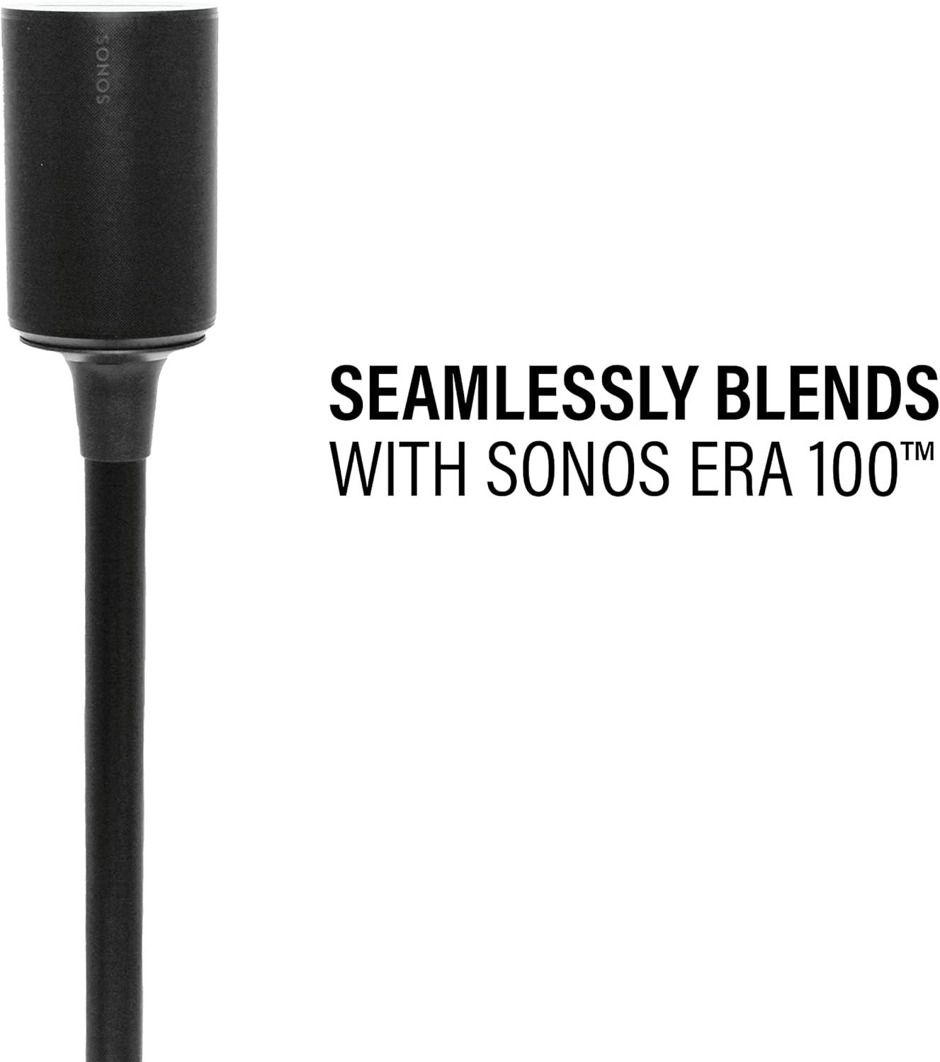 imageSanus Wireless Speaker Stand for Sonos Era 100  Pair Black  Perfect Stand Setup for Easy and Secure Mounting of New Sonos Era 100 Speakers  OSSE12B2Black Single