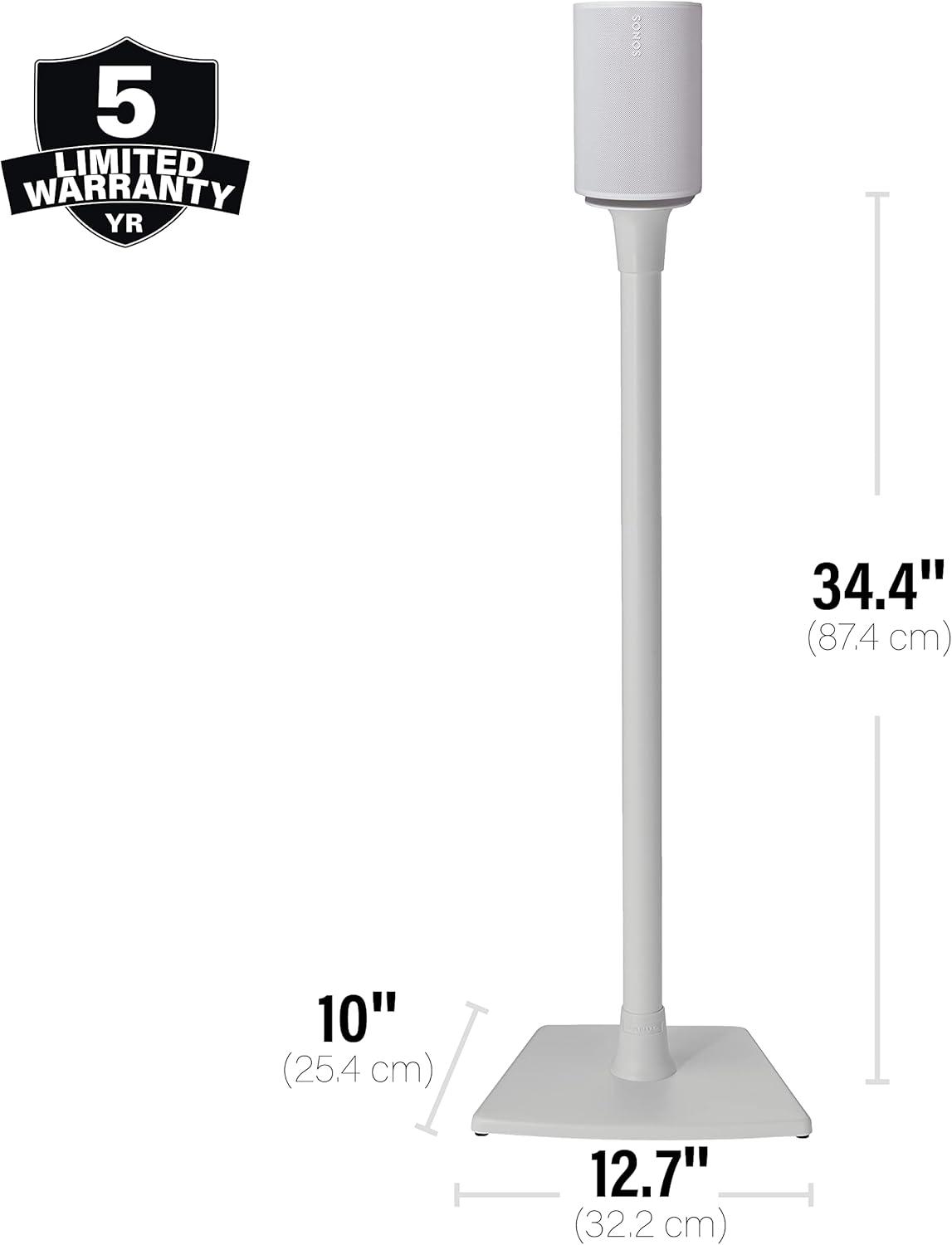 imageSanus Wireless Speaker Stand for Sonos Era 100  Pair Black  Perfect Stand Setup for Easy and Secure Mounting of New Sonos Era 100 Speakers  OSSE12B2White Pair