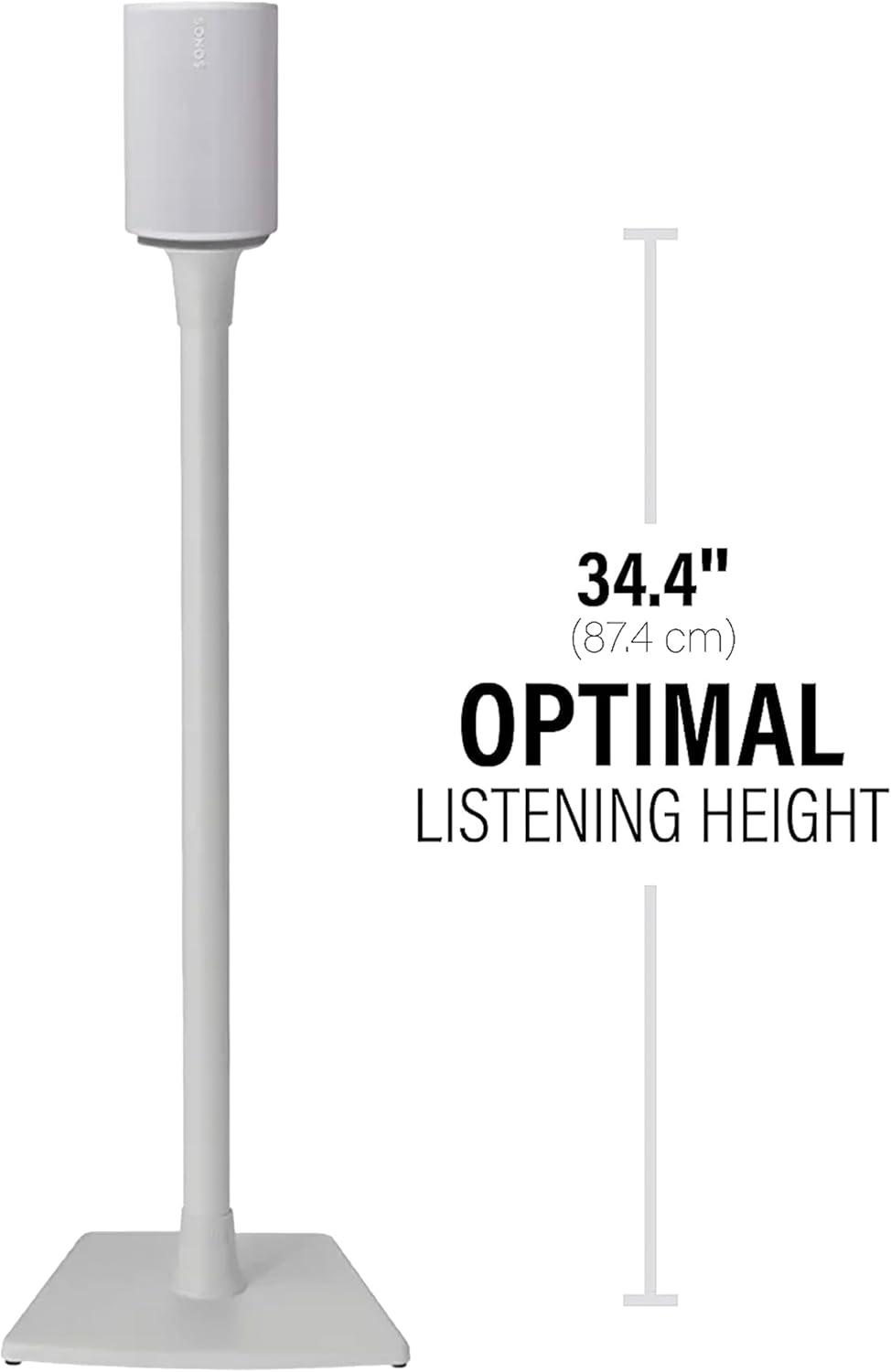 imageSanus Wireless Speaker Stand for Sonos Era 100  Pair Black  Perfect Stand Setup for Easy and Secure Mounting of New Sonos Era 100 Speakers  OSSE12B2White Pair