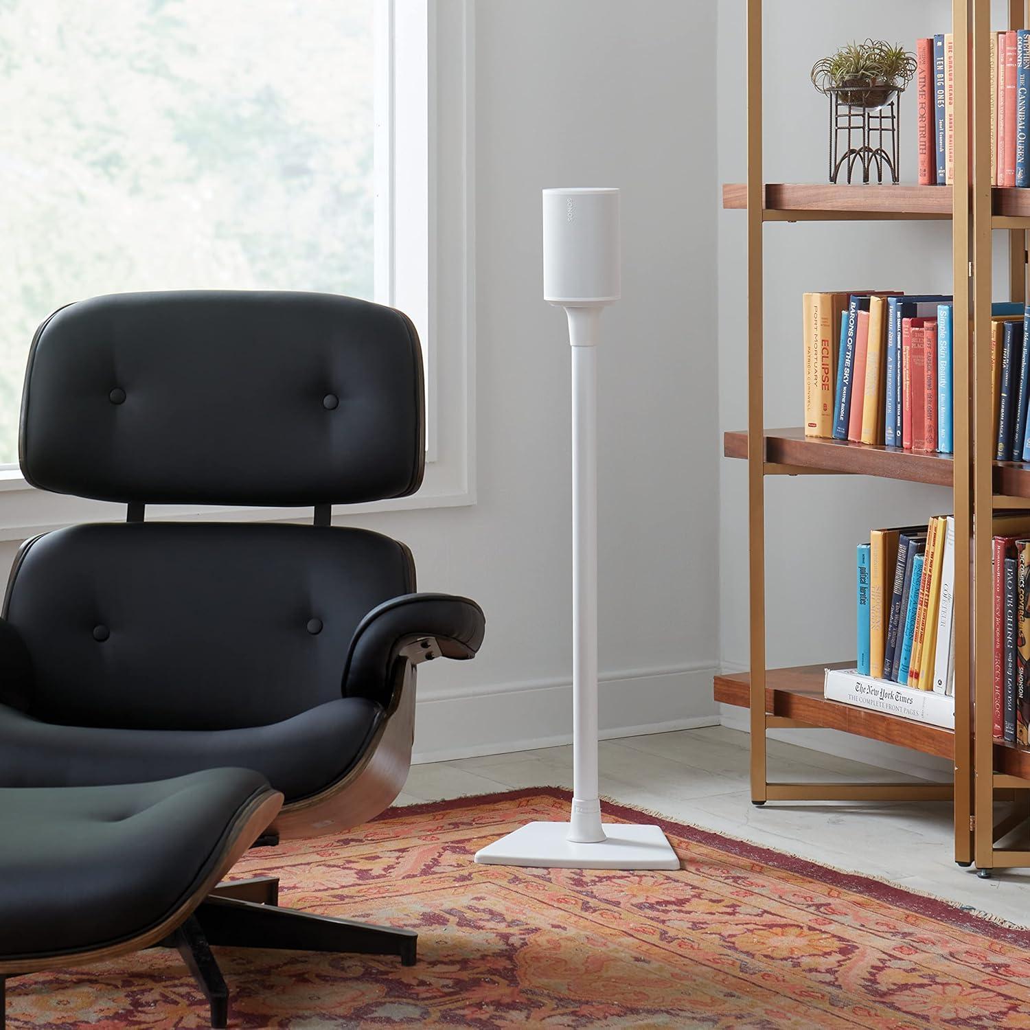 imageSanus Wireless Speaker Stand for Sonos Era 100  Pair Black  Perfect Stand Setup for Easy and Secure Mounting of New Sonos Era 100 Speakers  OSSE12B2White Pair