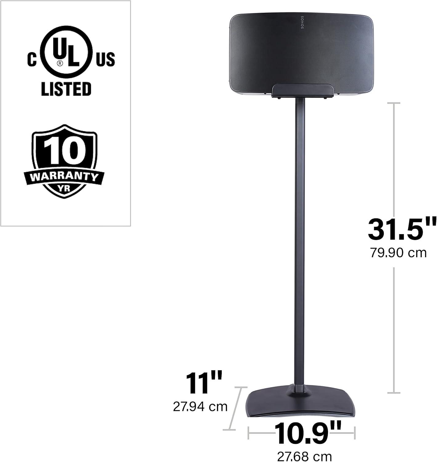 imageSanus Wireless Speaker Stand for Sonos Five and Sonos Play5  Audio Enhancing Design for Vertical ampamp Horizontal Audio with Builtin Cable Management ampamp Premium Alloy Materials  OSS52 WhiteBlack