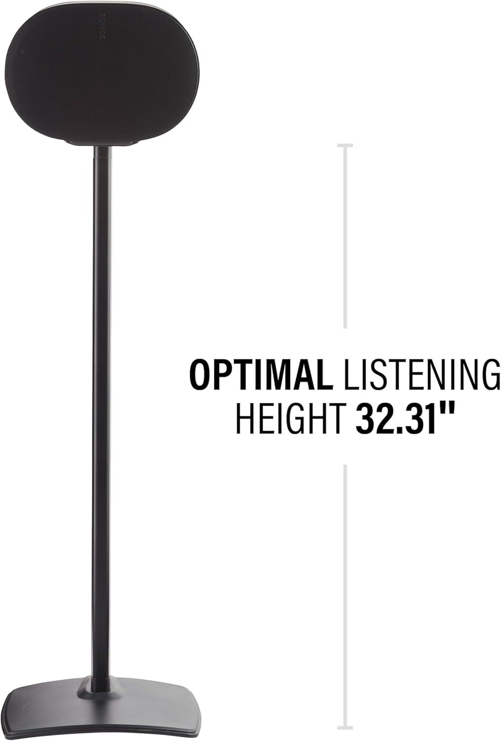 imageSanus Wireless Speaker Stands for Sonos ERA 300 Black  Pair Perfect Stand Setup for Easy and Secure Mounting of New Sonos Era 300 Speakers  OSSE32B2Black Pair