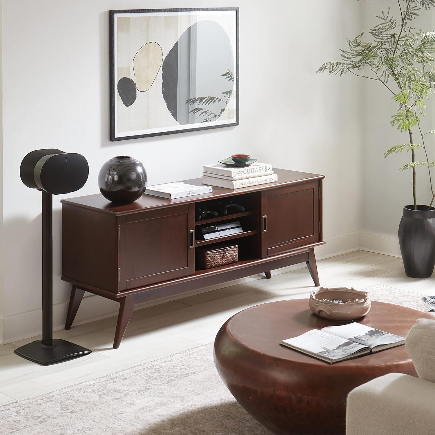 imageSanus Wireless Speaker Stands for Sonos ERA 300 Black  Pair Perfect Stand Setup for Easy and Secure Mounting of New Sonos Era 300 Speakers  OSSE32B2Black Single