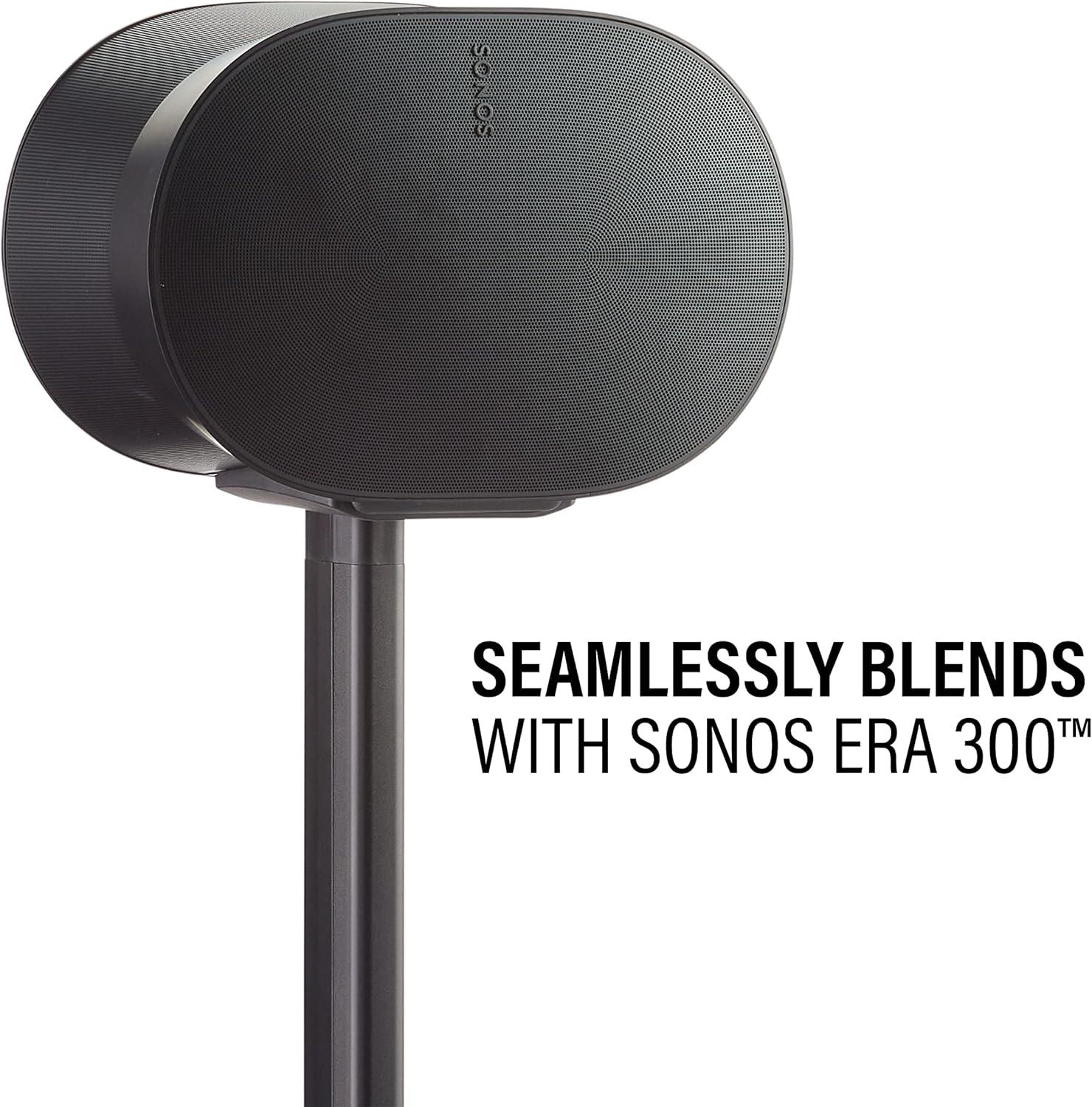 imageSanus Wireless Speaker Stands for Sonos ERA 300 Black  Pair Perfect Stand Setup for Easy and Secure Mounting of New Sonos Era 300 Speakers  OSSE32B2Black Pair