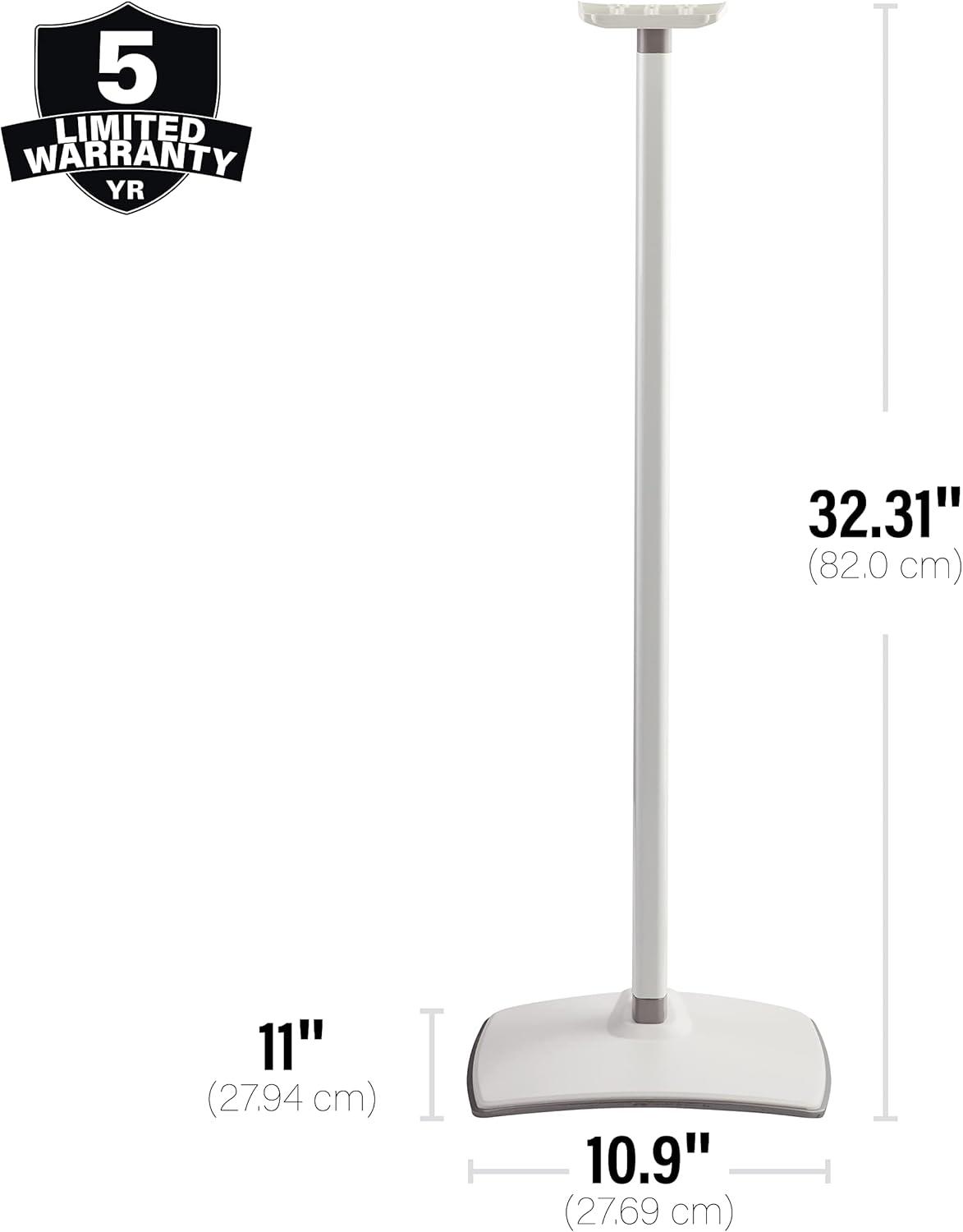 imageSanus Wireless Speaker Stands for Sonos ERA 300 Black  Pair Perfect Stand Setup for Easy and Secure Mounting of New Sonos Era 300 Speakers  OSSE32B2White Pair