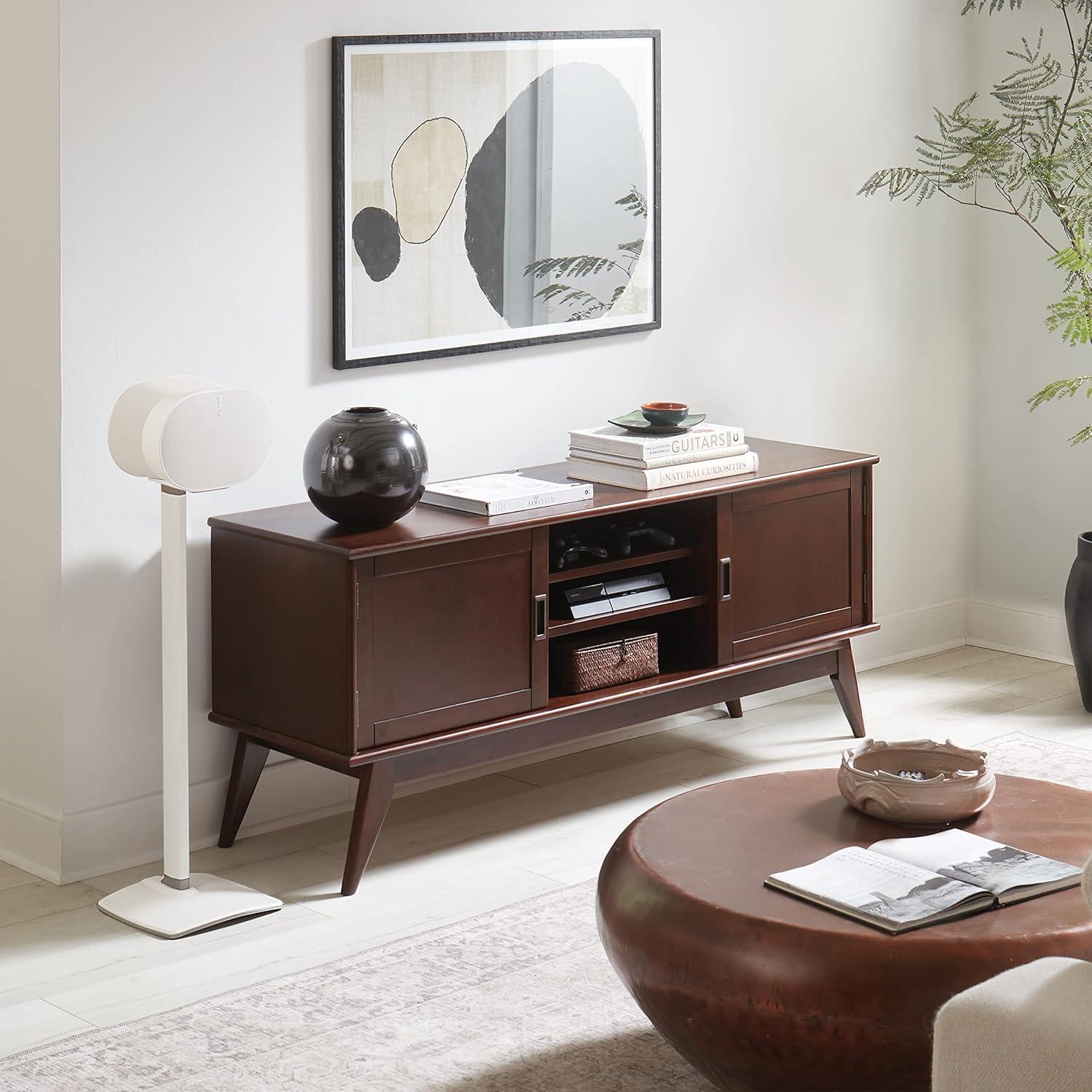 imageSanus Wireless Speaker Stands for Sonos ERA 300 Black  Pair Perfect Stand Setup for Easy and Secure Mounting of New Sonos Era 300 Speakers  OSSE32B2White