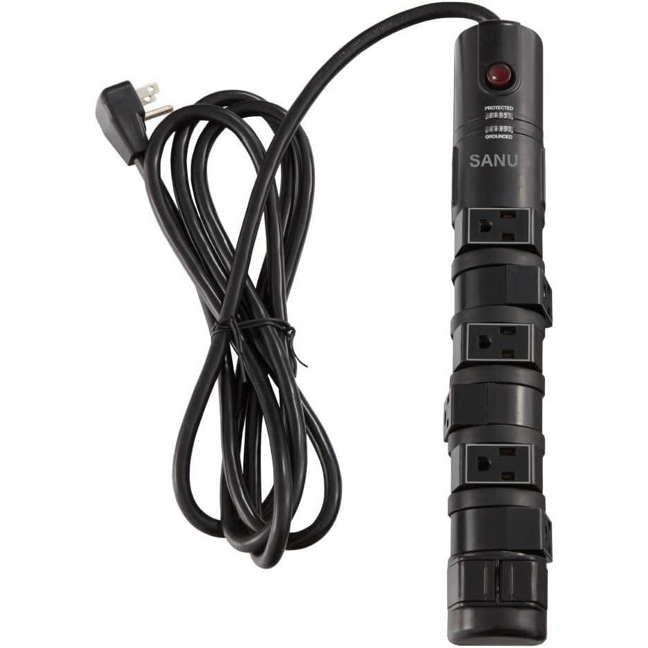 imageSANUS Surge Protected Power Strip with 6 Rotating and 2 Fixed outlets