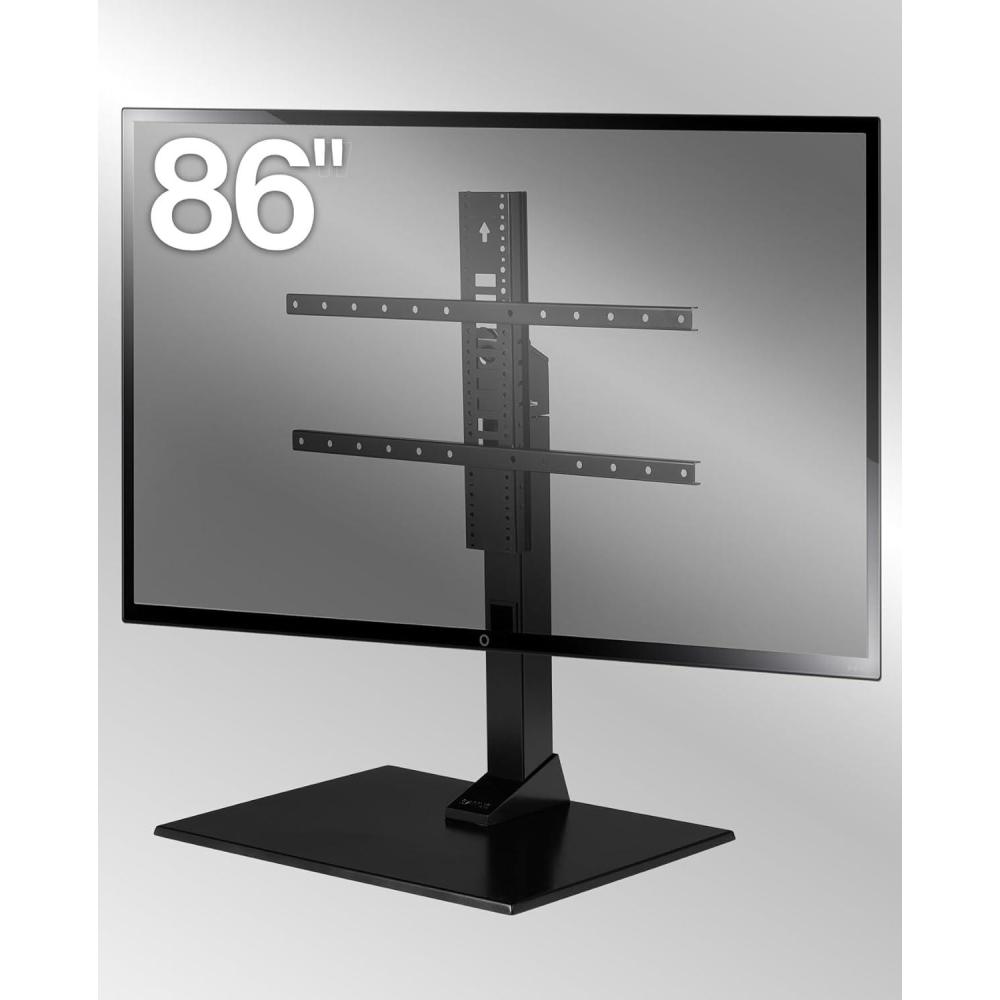 imageSANUS Universal TV Stand  Large Swivel Base Replacement TV Stand for Screens Up to 86quot  Swivels 70 Degrees ampamp Height Adjusts 8quot  Compatible with Sony Vizio TCL ampamp More