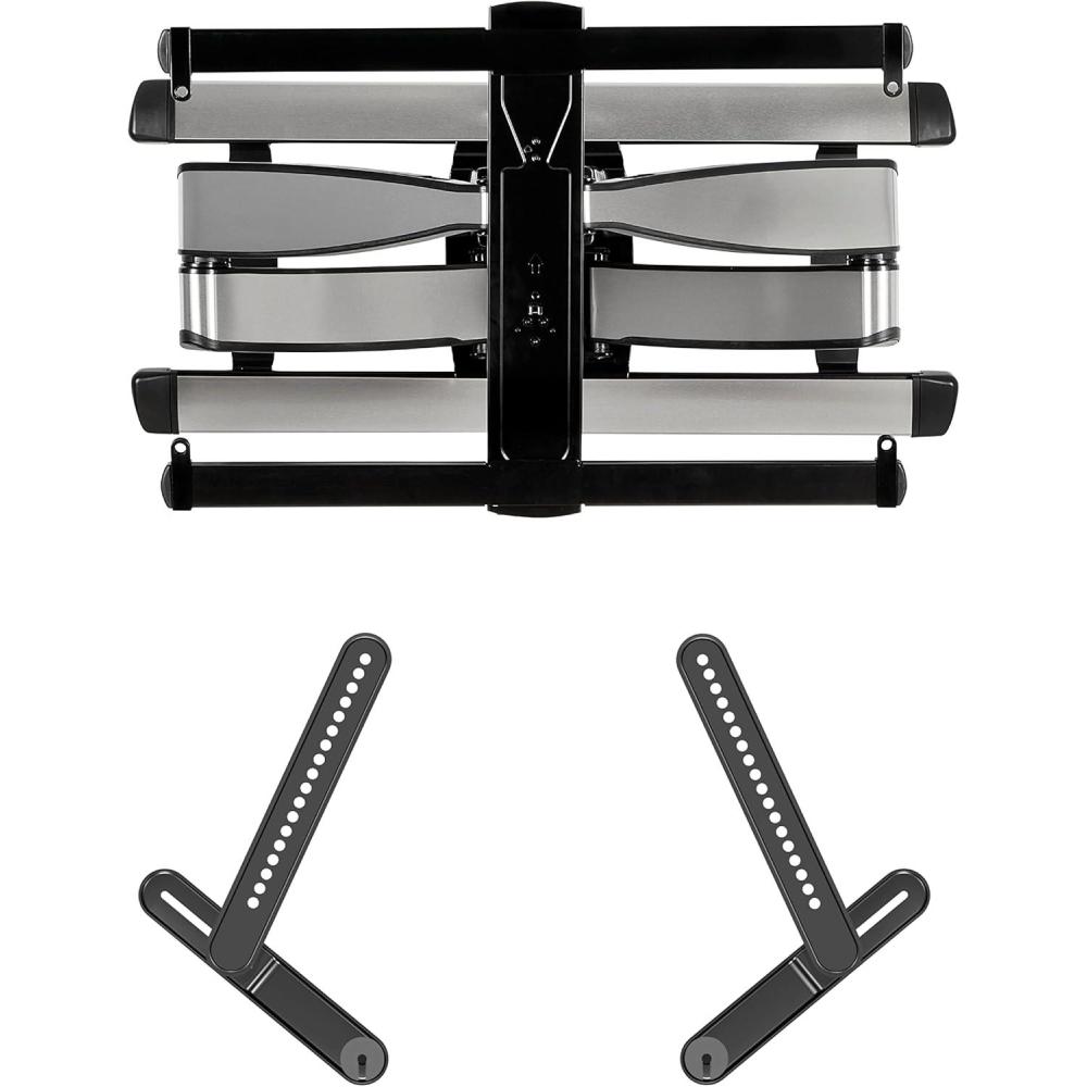 imageSanus Premium Full Motion TV Wall Mount for TVs Up to 90quot  Stainless Steel Finish with FluidMotion Design ampamp Sanus Soundbar Mount for Most Soundbars up to 15 lbs  Easy Install
