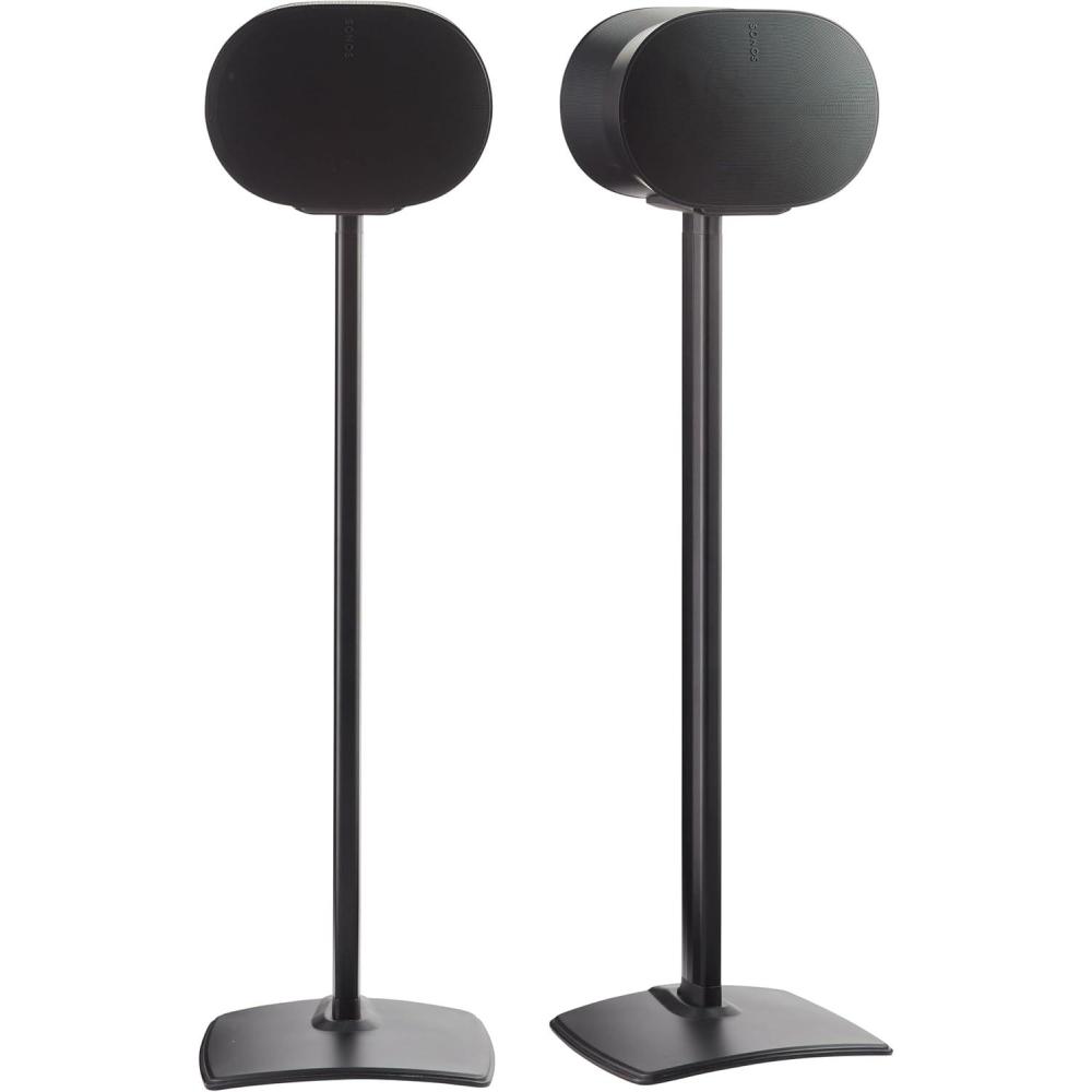 imageSanus Wireless Speaker Stands for Sonos ERA 300 Black  Pair Perfect Stand Setup for Easy and Secure Mounting of New Sonos Era 300 Speakers  OSSE32B2Black Pair