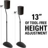 imageSANUS Height Adjustable Speaker Stands for Home Theater  Durable Design wTear Drop Base Fits Speakers up to 4lbs  13quot of ToolFree Height Adjustment  Easy DIY Assembly