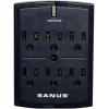 imageSANUS OnWall Low Profile 1080J Fireproof Surge Protector with 6 AC Outlets ampamp 3 Lines of Protection  Includes Power Signal Filtering Black