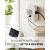 imageSANUS OnWall Surge Protector  6 Rotating Outlets  Fits Larger Plugs 1080 J  LowProfile ampamp Fireproof  White4 Outlets  2 USB Ports