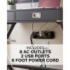 imageSANUS Surge Protected Power Strip  8 Outlets ampamp 2 USB Ports