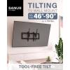 imageSANUS Tilting TV Wall Mount for 46quot  90 TVs or 150lbs  Premium Tilt Mount wUniversal Fit  Smooth 57quot Extension Allows for Cable Management  Includes Hardware ampamp Drill Template for Easy Install
