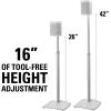 imageSanus Adjustable Height Wireless Speaker Stands Designed for SONOS ONE ONE SL Play1 and Play3  ToolFree Height Adjust Up to 16quot with Built in Cable Management  Single WhiteWhite Stands  Pair