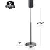 imageSanus HeightAdjustable Speaker Stands Pair for Sonos Era 100  Premium Speaker Stand wDurable Steel Design ampamp Builtin Cable Managment  Easy DIY Install  BlackBlack Pair