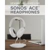 imageSanus Sonos Ace Headphones Stand  Premium Stand wSilicone Cradle Prevents Creasing ampamp Builtin Cable Management wMagnetic Clip for Fast Charging  ToolFree Setup  White Sonos Headphones HolderWhite