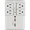 imageSANUS OnWall Surge Protector  6 Rotating Outlets  Fits Larger Plugs 1080 J  LowProfile ampamp Fireproof  White4 Outlets  2 USB Ports