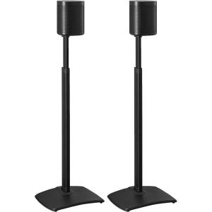 imageSANUS Adjustable Height Wireless Speaker Stands Designed for Sonos One One SL and Play1  ToolFree Adjustment up to 16quot and Builtin Cable Management WhiteBlack Stands  Pair