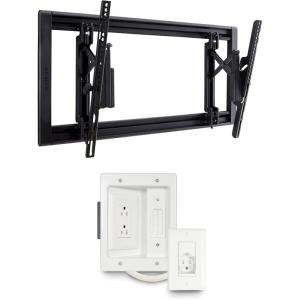 imageSANUS Advanced Tilt 4D Premium Universal Low Profile TV Mount for 42quot  90quot Flat Screen TVs ampamp inWall TV Power and Cable Management Kit