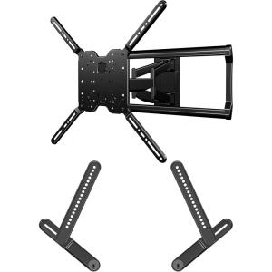 imageSANUS Extra Large TV Wall Mount Swivel ampamp Tilt  Premium Universal Design fits TVs 37quot90quot up to 150 lbs ampamp SANUS Soundbar Mount for Most Soundbars up to 15 lbs  Easy Install ampamp Tool Free Adjustments