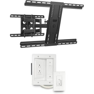 imageSANUS Premium Full Motion TV Mount ampamp in Wall TV Power ampamp Cable Management Kit