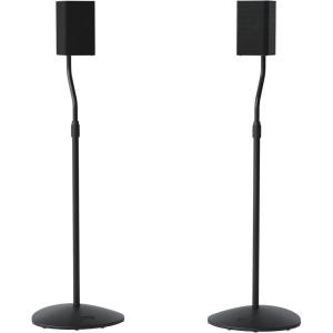 imageSANUS Speaker Stands Pair for Satellite ampamp Bookshelf Speakers up to 35lbs  10 Height Adjustment  Includes LShaped Bracket ampamp Keyhole Adapter for Compatibility  Easy DIY Assembly