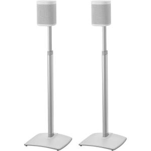 imageSanus Adjustable Height Wireless Speaker Stands Designed for SONOS ONE ONE SL Play1 and Play3  ToolFree Height Adjust Up to 16quot with Built in Cable Management  Single WhiteWhite Stands  Pair