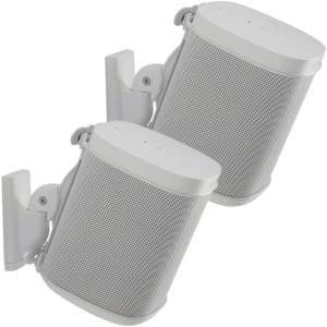 imageSanus Adjustable Speaker Wall Mounts Designed for SONOS ONE Play1 ampamp Play3  Pair WhiteWhite