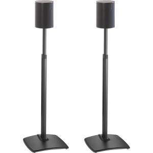 imageSanus HeightAdjustable Speaker Stands Pair for Sonos Era 100  Premium Speaker Stand wDurable Steel Design ampamp Builtin Cable Managment  Easy DIY Install  BlackBlack Pair