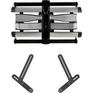 imageSanus Premium Full Motion TV Wall Mount for TVs Up to 90quot  Stainless Steel Finish with FluidMotion Design ampamp Sanus Soundbar Mount for Most Soundbars up to 15 lbs  Easy Install