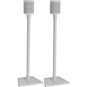 imageSanus Speaker Stands Pair for Sonos One One SL ampamp Play1  Premium Fixed Height Speaker Stand wBuiltin Cable Management Channels ampamp Easy 3Step Install  White PairWhite Stands  Pair