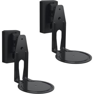 imageSanus Speaker Wall Mounts for Sonos Era 100 Pair  Swivel ampamp Tilt Speaker Mount with Easy 15Minute Install  White 2PackBlack Pair