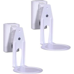 imageSanus Speaker Wall Mounts for Sonos Era 100 Pair  Swivel ampamp Tilt Speaker Mount with Easy 15Minute Install  White 2PackWhite Pair